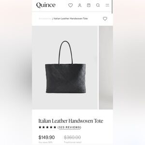LIKE NEW Quince woven leather tote